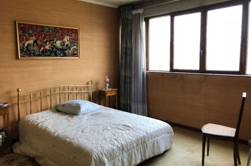 achat appartement charenton le pont: 3 pièces 61 m², chambre à coucher avec vue jardin et bois