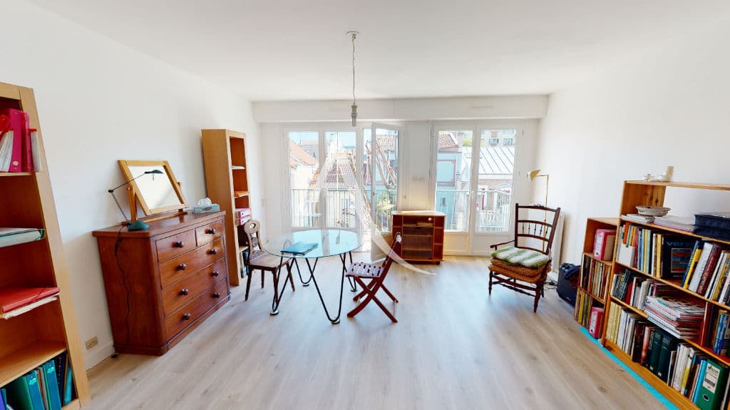 achat appartement alfortville: 3 pièces 65 m² traversant, séjour avec balcon, parking et cave, quartier mairie