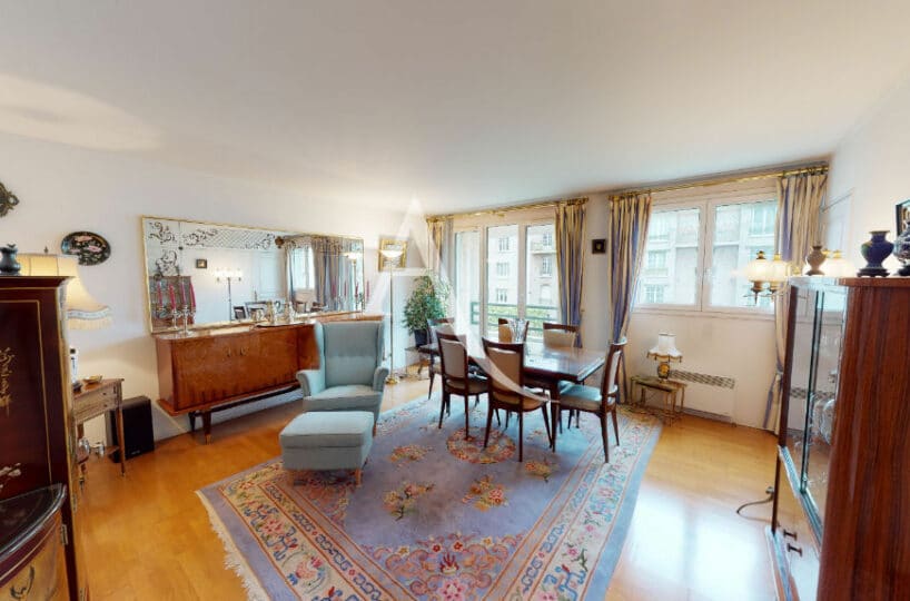 appartement charenton le pont: 4 pièces 83 m², pièce à vivre donnant sur balcon