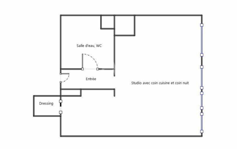 studio meublé maisons alfort: 30 m² refait à neuf, plan au sol